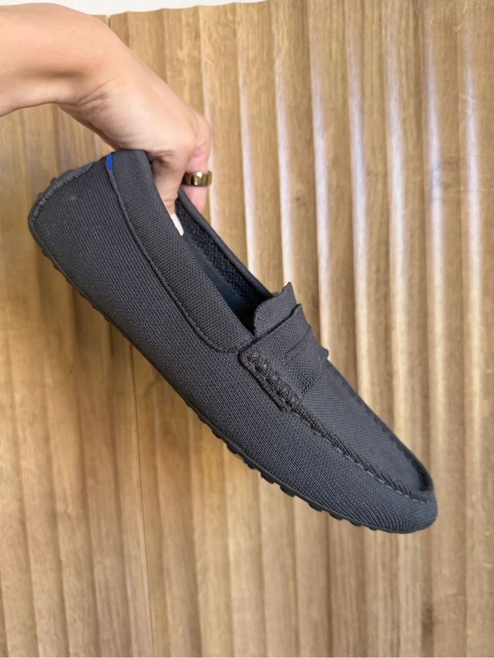 ROTHYS Mens Grey Driving Loafer Slip On Dress Shoes